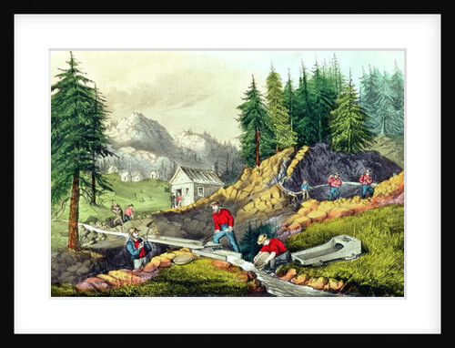 Gold Mining in California, published by Currier & Ives, 1861 by Grafton Tyler (after) Brown