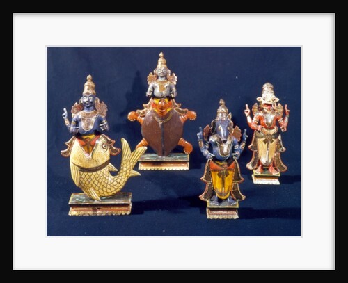 Four of the incarnations of Vishnu by Indian School