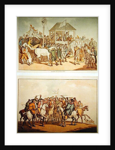 Weighing and Rubbing Down and 'The Betting Post', c.1789 by Thomas Rowlandson