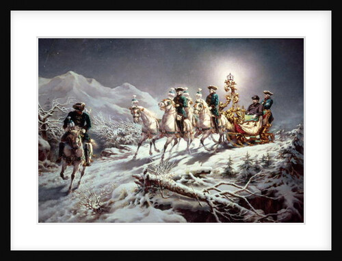 Ludwig II of Bavaria Sleighing at Night from Neuschwanstein to Linderhof, 1888 by Karl Gottlieb Wenig