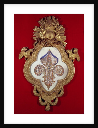 The Fleur de France, genealogical tree with thirteen portraits of Louis XV and his descendants in a fleur-de-lys shaped frame, 1765 by Glokeur de Surchamps