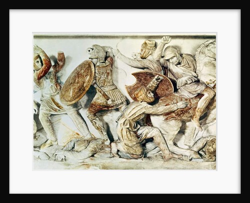 The Alexander Sarcophagus depicting a battle scene, c.325-300 BC by (after) Greek school