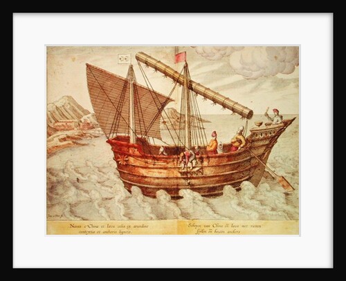 A Chinese Junk by Johannes Baptista van the Younger Doetechum