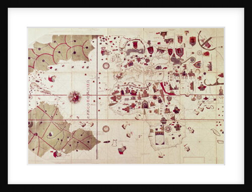 Map of the Old and New Worlds, c.1500 by Juan de la Cosa