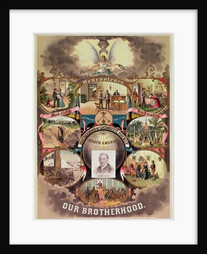 Poster of the 'Brotherhood of Locomotive Firemen of North America', 1885 by American School