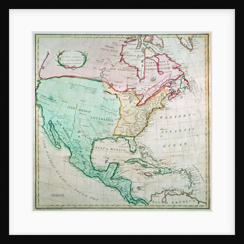Map of North America by English School
