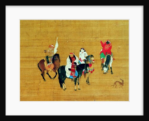 Kubilai Khan Hunting, dynastie Yuan, détail by Liu Kuan-tao