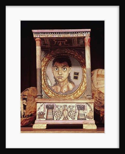 Portrait of a young girl with offerings by Roman Period Egyptian