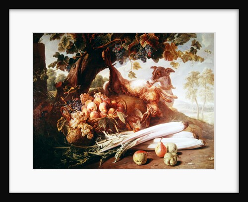 Still Life of Flowers, Game and Fruits by Alexandre-Francois Desportes