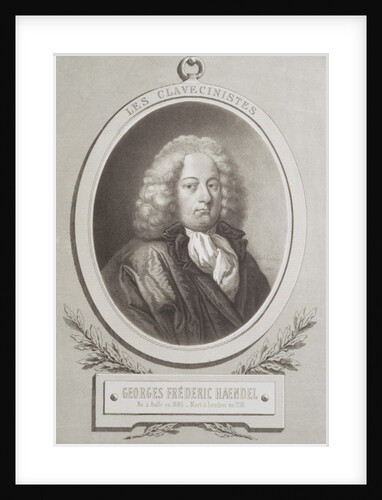 Portrait of George Frederick Handel frontispiece of a music score by French School