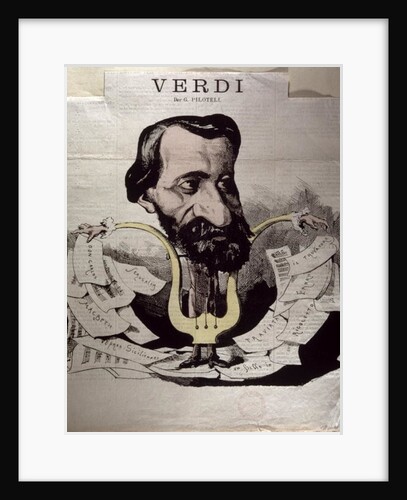 Giuseppe Verdi, caricature, 1860's by Georges Labadie Pilotell