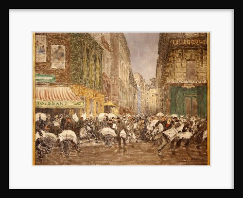 The release of the evening newspapers, rue du Croissant in 1914 by Jean-Louis Lefort