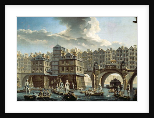 The Bargemen's Contest in front of the Pont Neuf, Paris by Nicolas & Jean Baptiste (1715-93) Raguenet