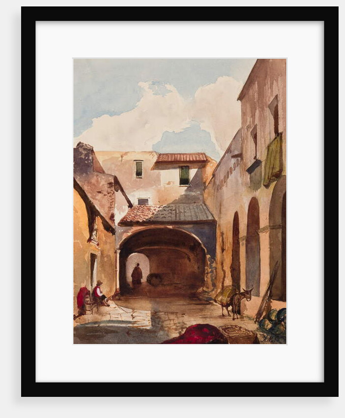 Passage and street with figures, with additions by Prince Alfonso Maria di Borbone, 1853 by Giacinto Gigante