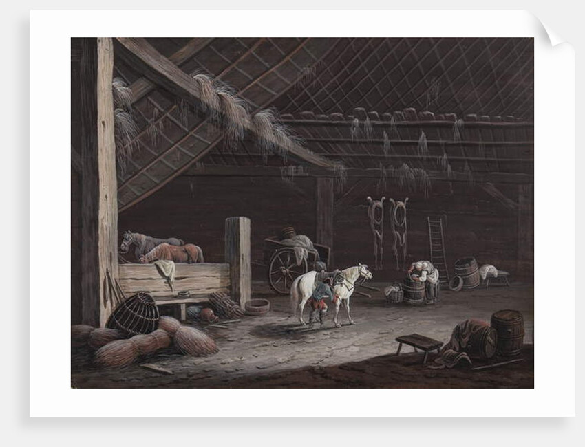 The white horse: barn interior by Johann Christoph Dietzsch