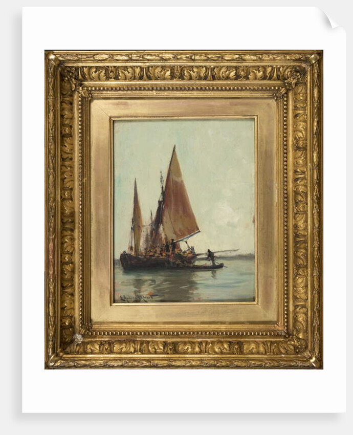 Venetian barge on the lagoon by E. Aubrey Hunt