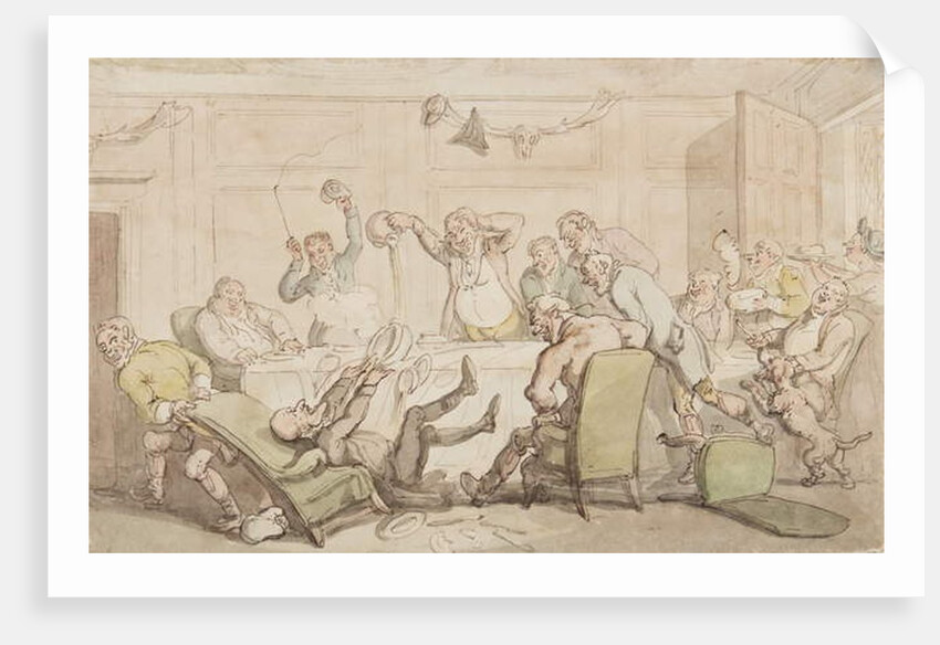 Dr Syntax has an accident at the Club by Thomas Rowlandson