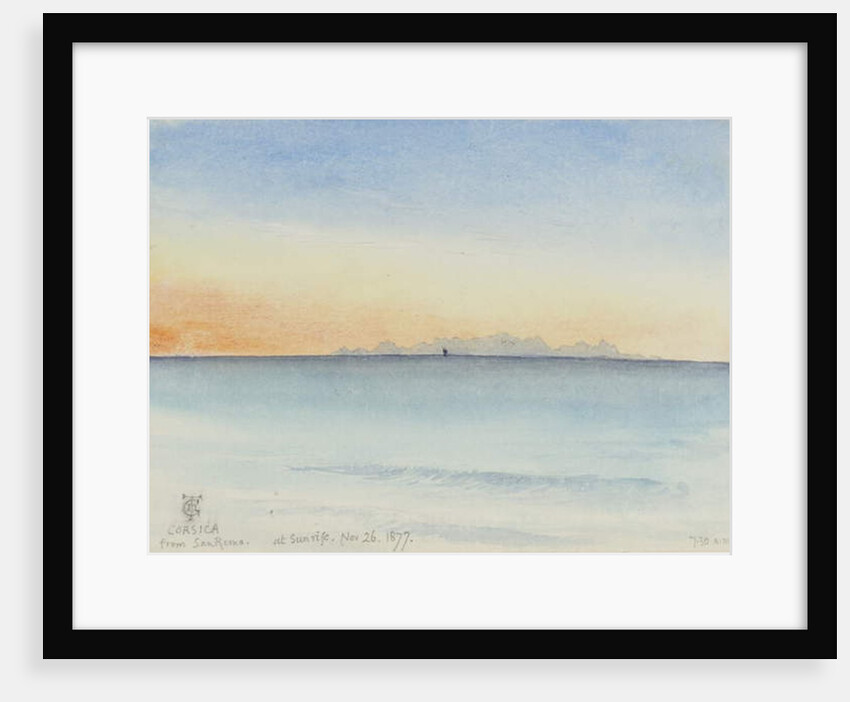 Corsica from San Remo at Sunrise, 7.30 am 26th Nov, 1877 by George Douglas Tinling