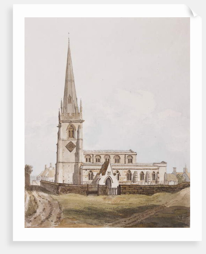 Middleton Cheney, South view of the Church, c.1820 by English School