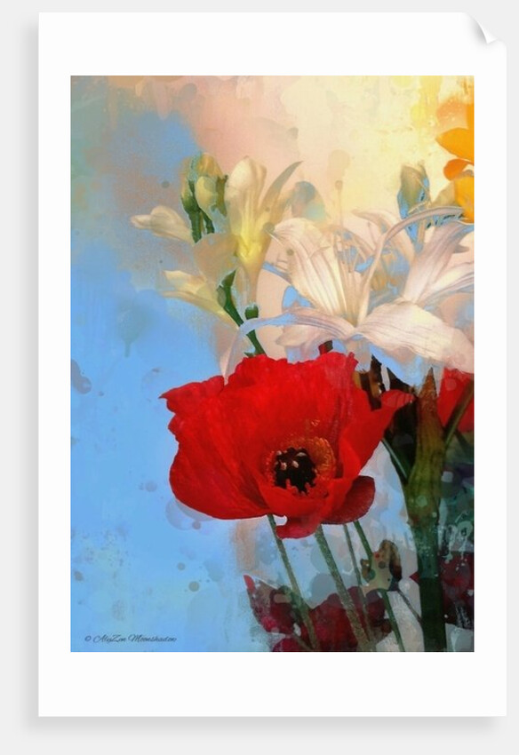 Poppy on blue, 2014 by AlyZen Moonshadow