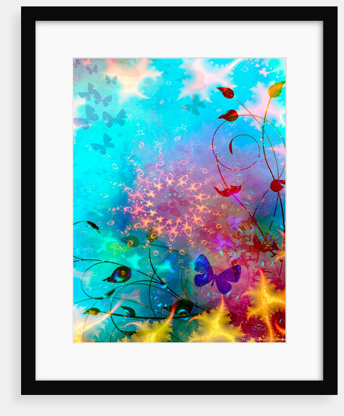 Turquoise Sea/Sky with Butterflies, 2014 by AlyZen Moonshadow