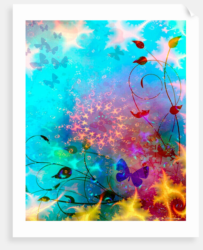 Turquoise Sea/Sky with Butterflies, 2014 by AlyZen Moonshadow