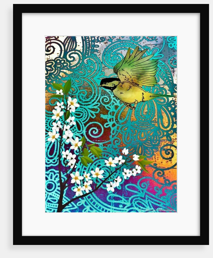 Bird with Cherry Blossoms, 2014 by AlyZen Moonshadow