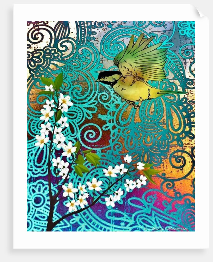 Bird with Cherry Blossoms, 2014 by AlyZen Moonshadow