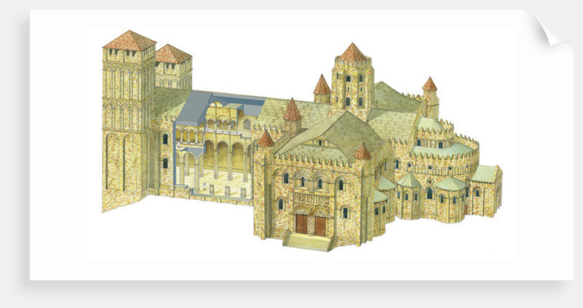 Santiago de Compostela Romanesque Cathedral. Reconstruction. Spain by Fernando Aznar Cenamor