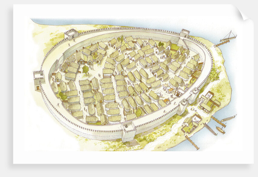 Greece. Polis 8th century. Reconstruction by Fernando Aznar Cenamor