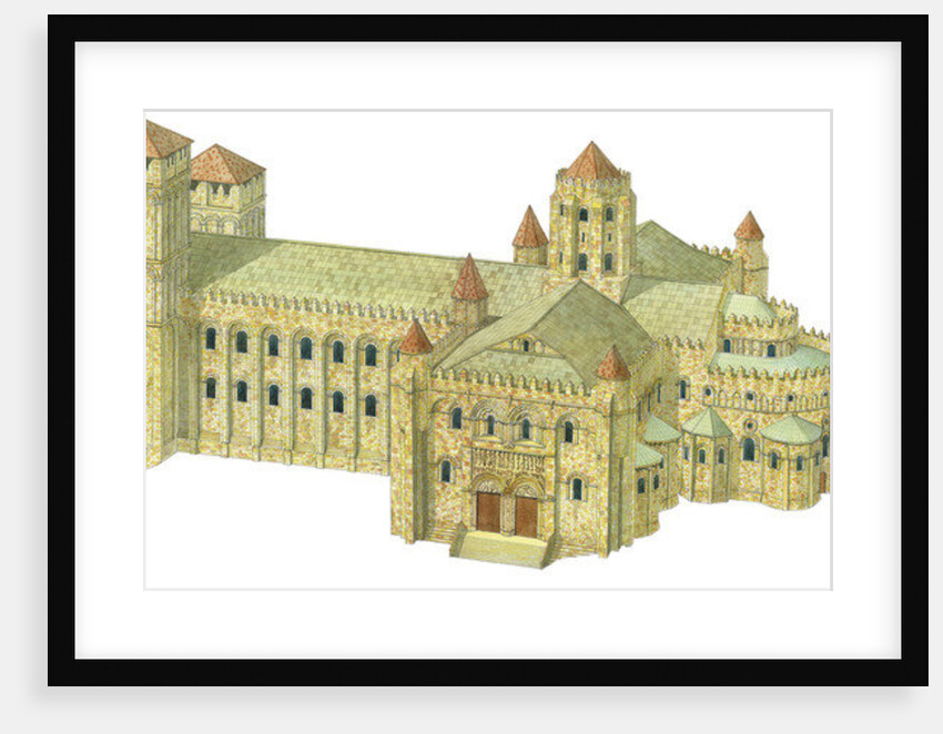 Santiago de Compostela Romanesque Cathedral. Reconstruction. Spain by Fernando Aznar Cenamor