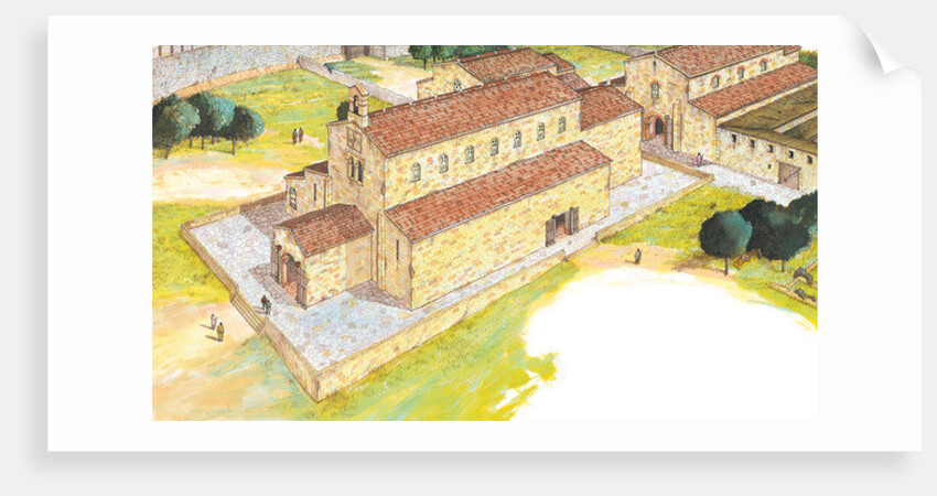 Santiago de Compostela, 9th century Shrine. Reconstruction. Spain by Fernando Aznar Cenamor