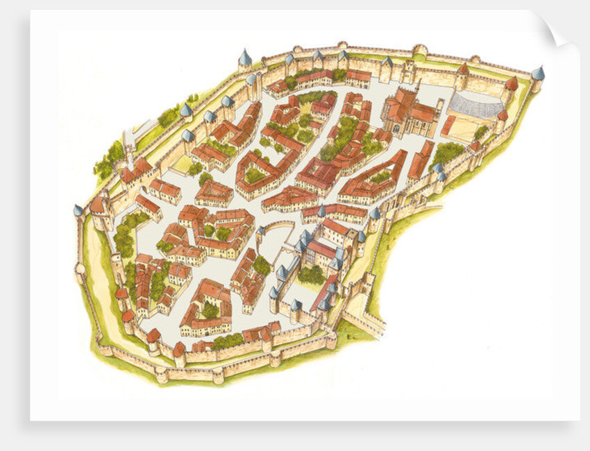 Carcassonne, France. Aerial view, 2014 by Fernando Aznar Cenamor