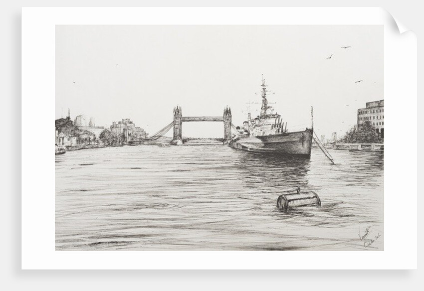 HMS Belfast on the river Thames London, 2006 by Vincent Alexander Booth