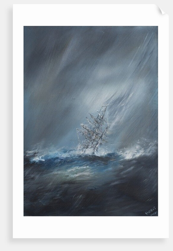HMS Beagle in Storm off Cape Horn 24th December1832. 2012 by Vincent Alexander Booth
