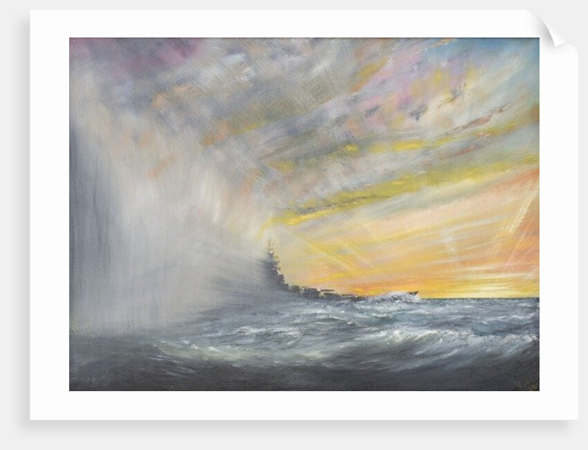 Yamato emerges from Pacific Typhoon 1944, 2010 by Vincent Alexander Booth