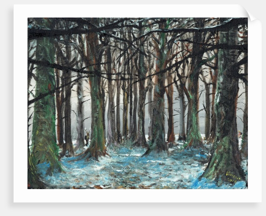 Stag and Runner Lyme Park, 2016 by Vincent Alexander Booth