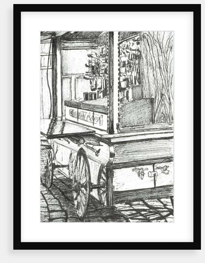 Cart outside Cheers Bar Boston USA, 2003 by Vincent Alexander Booth
