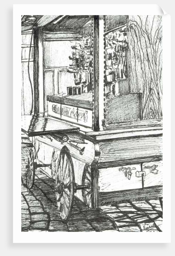 Cart outside Cheers Bar Boston USA, 2003 by Vincent Alexander Booth