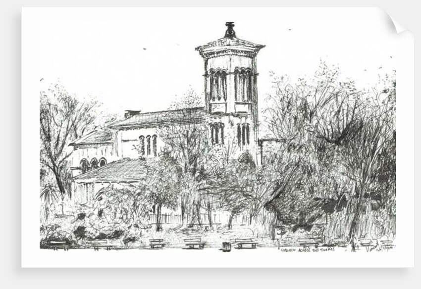 Church across the Thames, 2004 by Vincent Alexander Booth