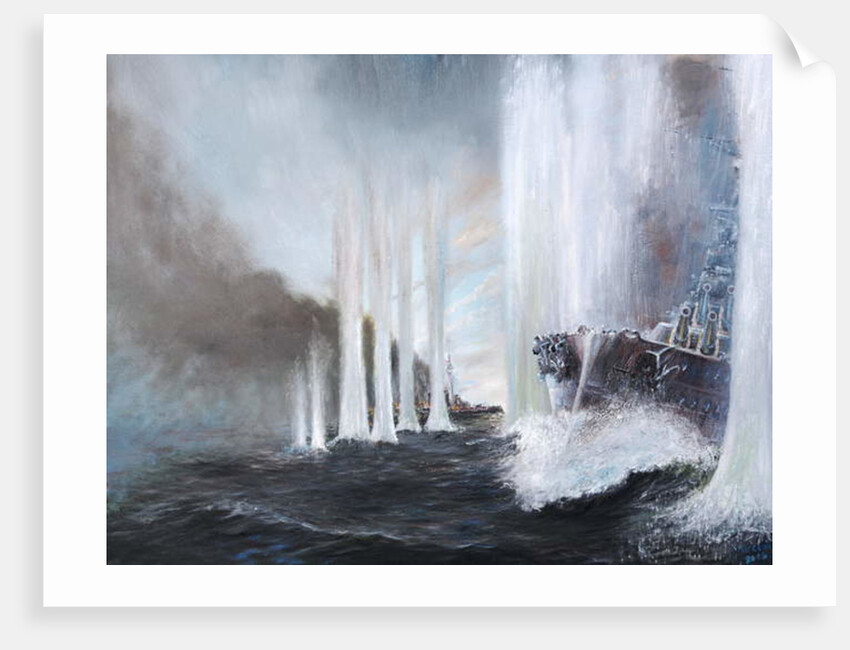 HMS Warspite circles HMS Warrior at Jutland, 31st May 1916, 2018 by Vincent Alexander Booth