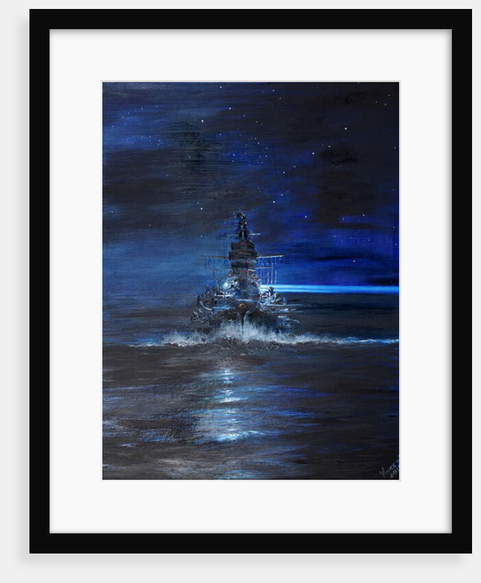Kirishima with Atago light up USS South Dakota Guadalcanal 1942, 2018 by Vincent Alexander Booth