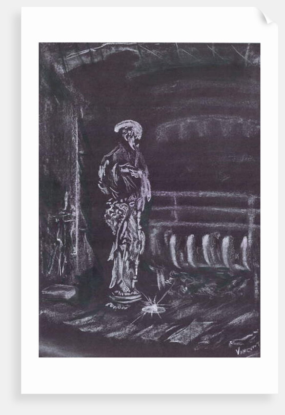 Statue by fireplace in candlelight, 1997 by Vincent Alexander Booth