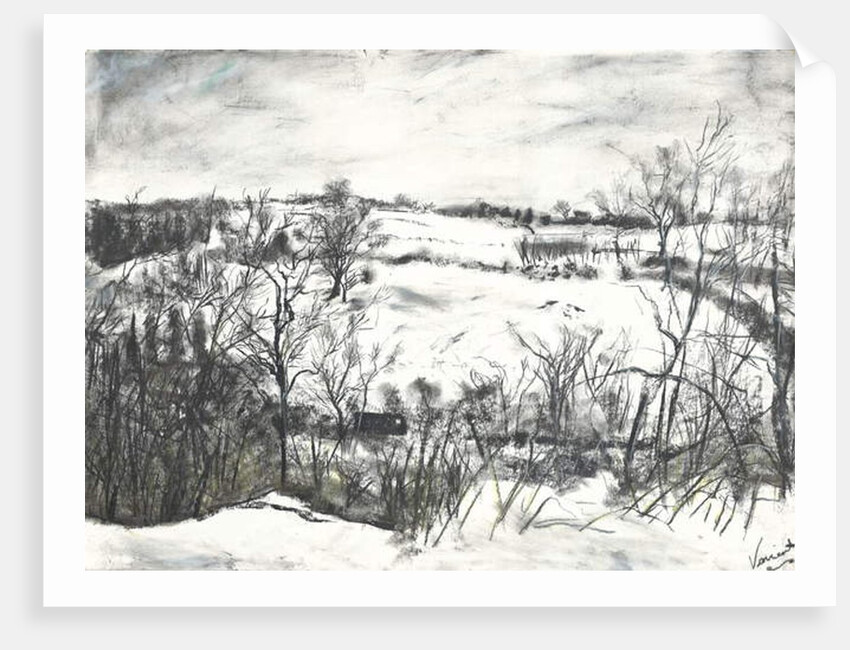 Snow over land at Osmotherley, 1997 by Vincent Alexander Booth