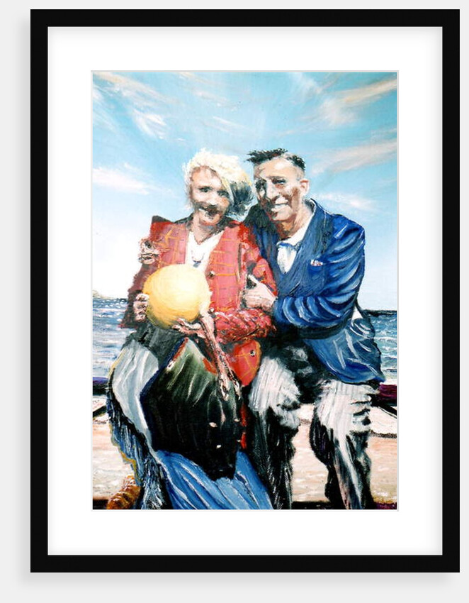 Gran and Granddad with ball at the seaside, 2017 by Vincent Alexander Booth