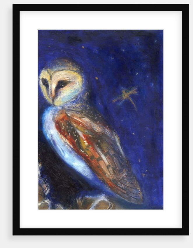 The Owl and the Gold Leaf Dragonfly, 2013 by Nancy Moniz Charalambous