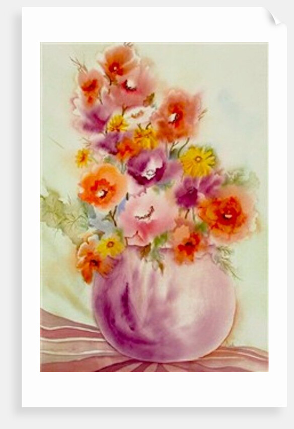 Flowers in a Purple Vase by Neela Pushparaj