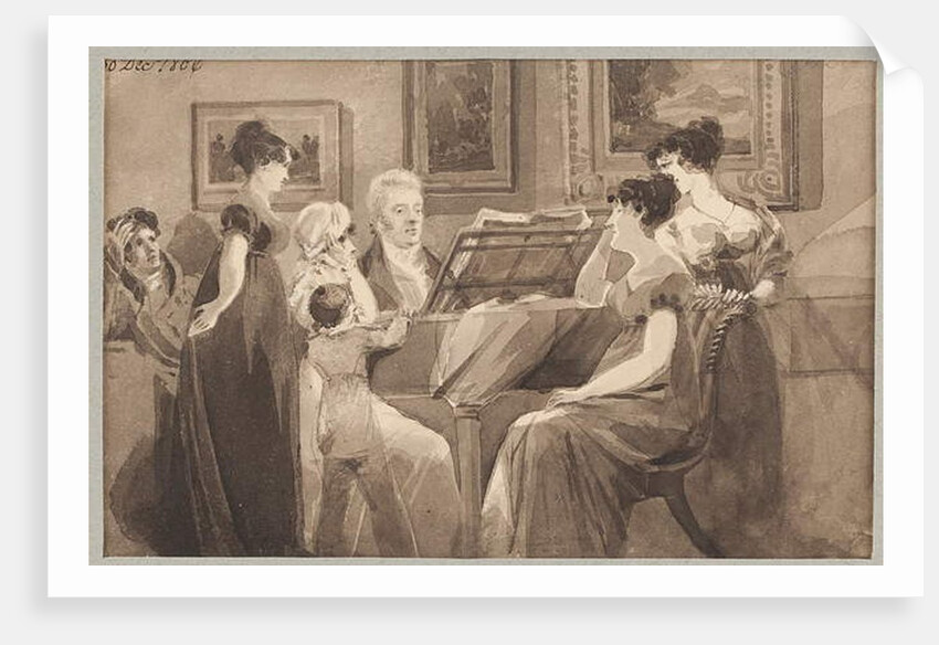 Singsong around a piano, 1806 by John Harden