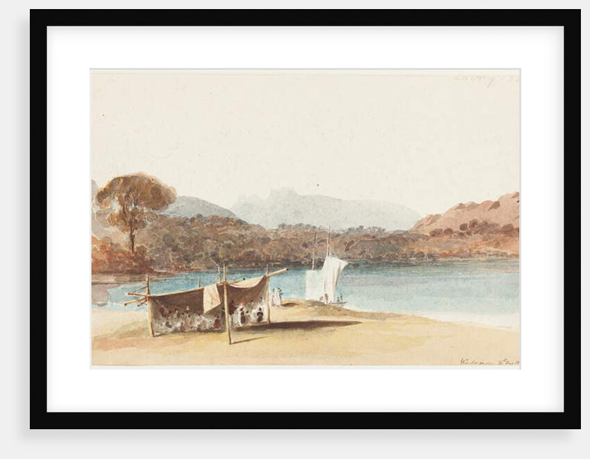 Picnic under shelter by Lake Windermere, 1822 by John Harden