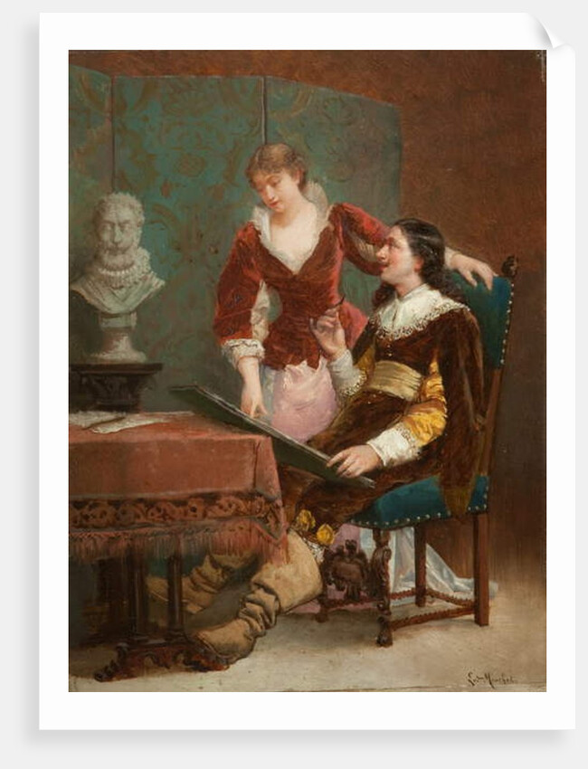 The Artist's Critic by Louis Claude Mouchot